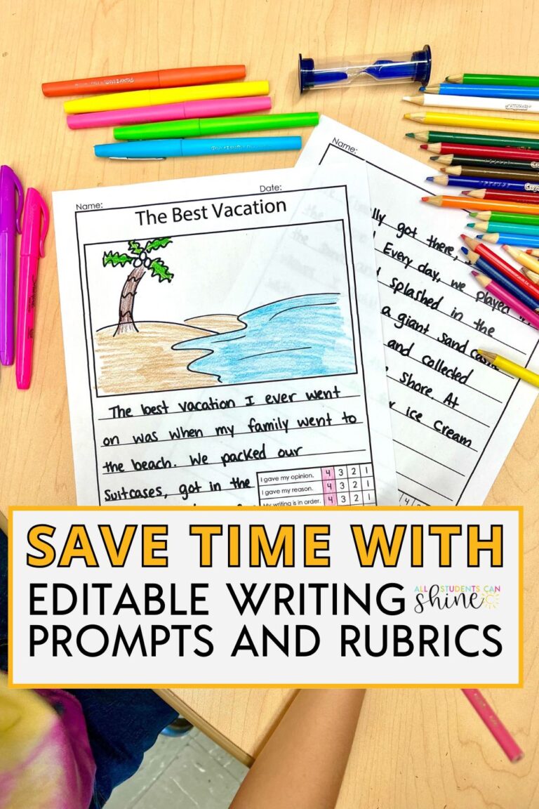 Save Time With Editable Writing Prompts and Rubrics - All Students Can ...