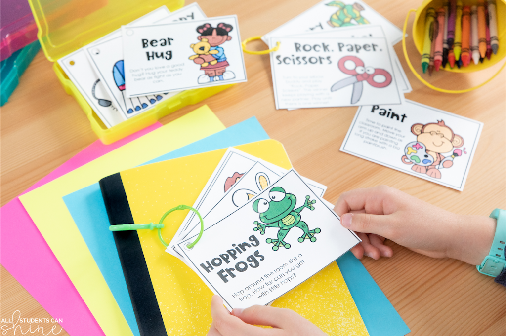 brain break task cards with hopping frogs and hands-on movement activities for engaging classroom breaks