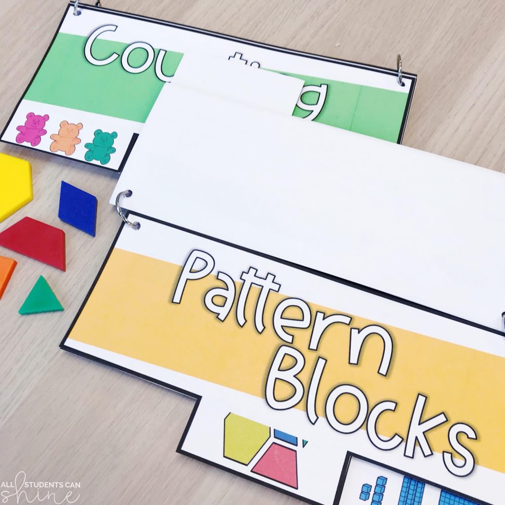 manipulatives pattern blocks and counting bears task cards for hands-on math exploration