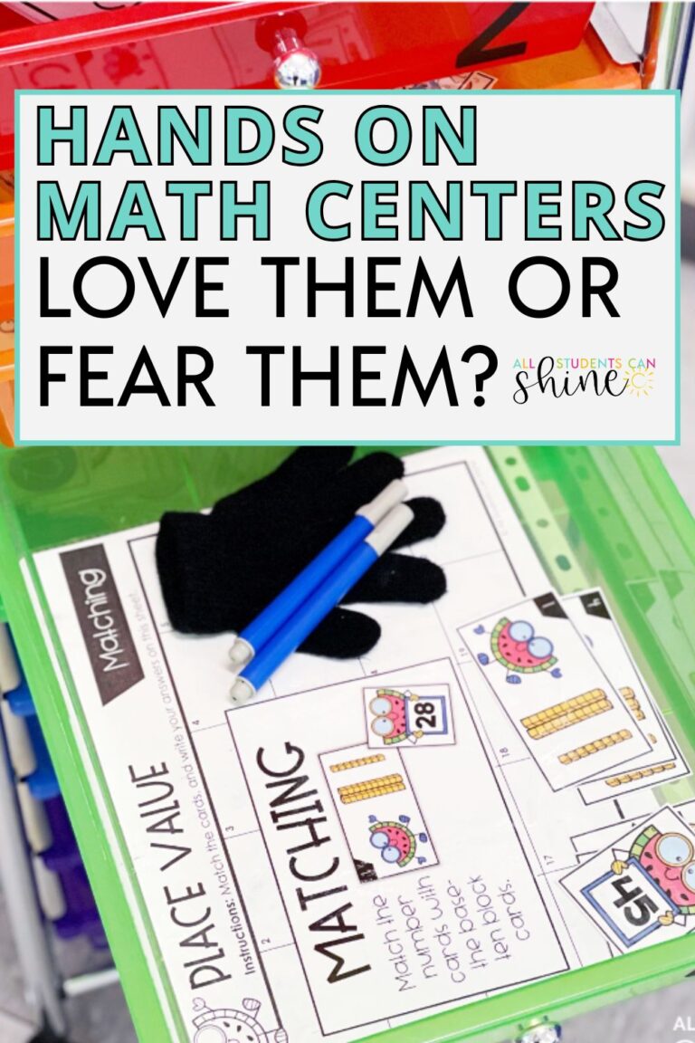 Hands On Math Centers - Love Them or Fear Them? - All Students Can Shine