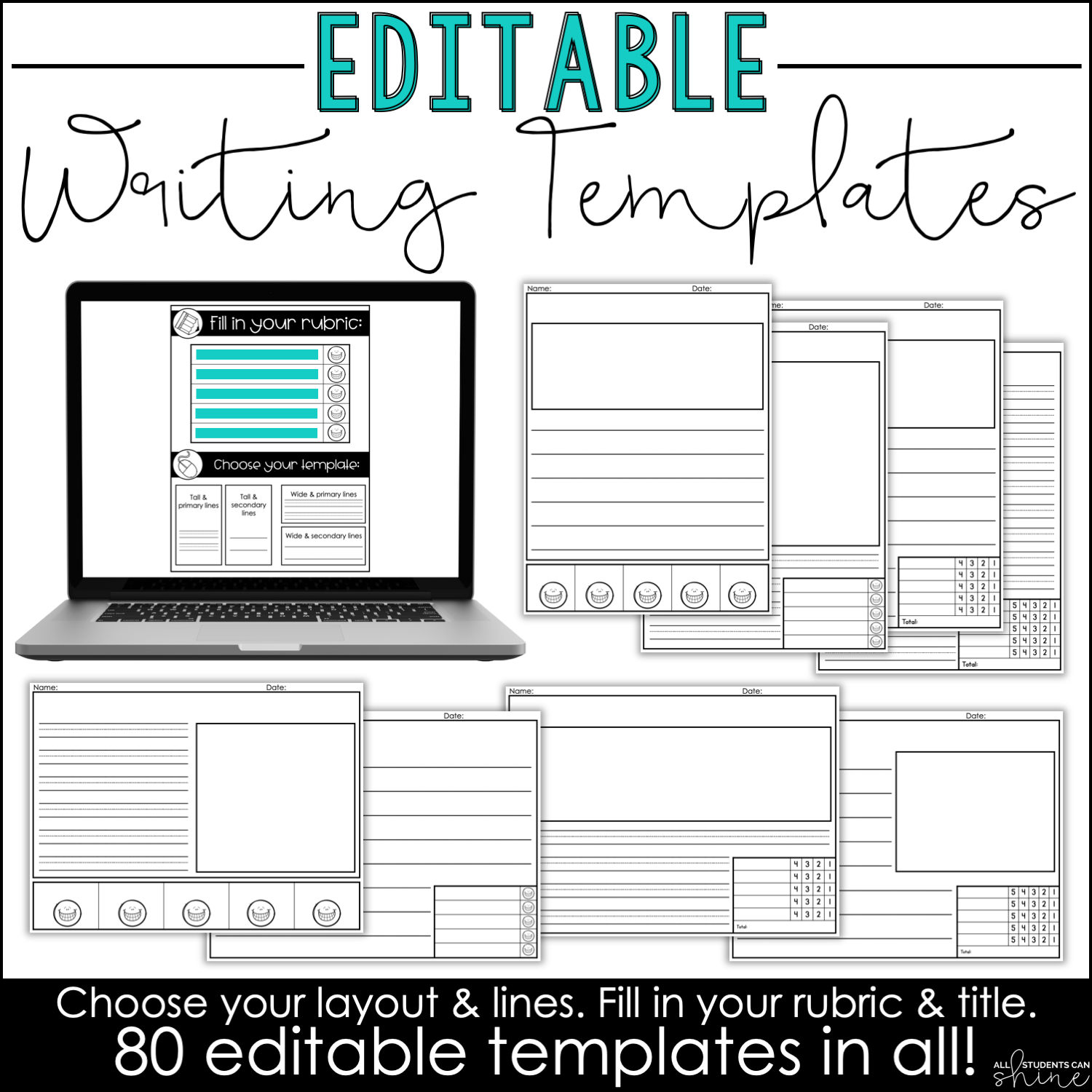 Editable Writing Prompts All Students Can Shine